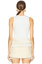 view 3 of 4 Buttoned Sleevelss Top in White