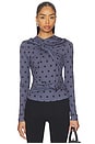 view 1 of 4 Knotted Jersey Top in Black Dotted Gray