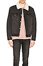 view 1 of 5 BLOUSON DENIM SHERPA in Stone Black