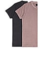 view 1 of 6 Old Mate 2 Pack Tee in Black Stone & Washed Burgundy