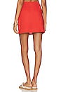 view 3 of 4 Francoise Linen Button Mini Skirt in Blood Orange
