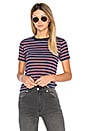 view 1 of 4 Saturday Stripe Tee in Navy & Red