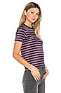 view 2 of 4 Saturday Stripe Tee in Navy & Red