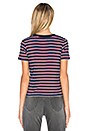 view 3 of 4 Saturday Stripe Tee in Navy & Red