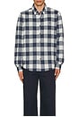 view 3 of 3 Hardy Flannel Shirt in Sleet Gray Buffalo Check