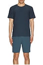 view 3 of 4 Reign Short Sleeve Tee in Deep Sea Blue & Dark Teal Heather
