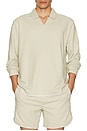 view 3 of 4 Seaside Terry Long Sleeve Polo in Sandstone