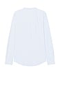 view 2 of 5 State Of Mind Band Collar Shirt in Blue Wide Stripe
