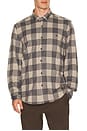 view 1 of 4 Hardy Flannel Shirt in Foggy Taupe & Iron Buffalo Check