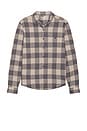 view 3 of 4 Hardy Flannel Shirt in Foggy Taupe & Iron Buffalo Check