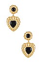 view 1 of 2 Heart Drop Earrings in Black