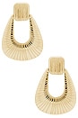 view 1 of 2 Striated Door Knocker Earring in Gold