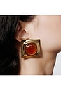 view 3 of 4 Joan Earring in Gold & Amber