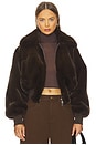 view 1 of 5 Clemence Faux Fur Jacket in Brown