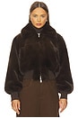 view 2 of 5 Clemence Faux Fur Jacket in Brown