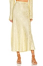 view 1 of 5 Mae Silk Jacquard Skirt in Pale Yellow