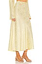view 2 of 5 Mae Silk Jacquard Skirt in Pale Yellow