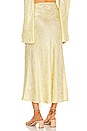 view 3 of 5 Mae Silk Jacquard Skirt in Pale Yellow