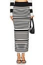 view 1 of 6 Tamika Knit Skirt in Black White Stripe