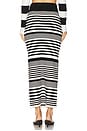 view 4 of 6 Tamika Knit Skirt in Black White Stripe