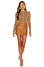 view 4 of 4 Abela Faux Leather Skirt in Cognac