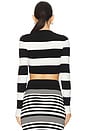 view 3 of 4 Kelani Knit Top in Black White Stripe