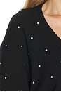 view 5 of 5 Corin Crystal Knit V-neck in Black