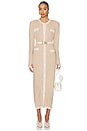 view 1 of 3 Knit Maxi Dress in Beige & White