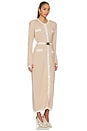 view 2 of 3 Knit Maxi Dress in Beige & White