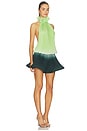view 1 of 4 Pleated Turtleneck Mini Dress in Green Degrade