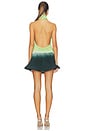 view 3 of 4 Pleated Turtleneck Mini Dress in Green Degrade