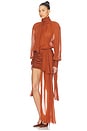 view 4 of 4 Bow Neck Mini Dress in Tan