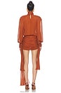view 5 of 4 Bow Neck Mini Dress in Tan