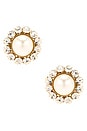 view 1 of 3 Pearl And Strass Earrings in Gold & White