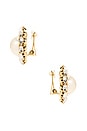 view 2 of 3 Pearl And Strass Earrings in Gold & White