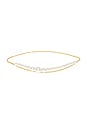 view 1 of 2 Asymmetric Pearl Chain Belt in Gold & White