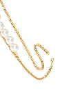 view 2 of 2 Asymmetric Pearl Chain Belt in Gold & White