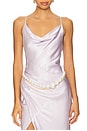 view 3 of 3 Asymmetric Pearl Chain Belt in Gold & White