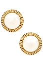 view 1 of 2 Oversized Pearl Earrings in Gold & White