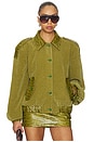 view 1 of 5 Crop Bomber Jacket in Green
