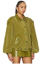 view 2 of 5 Crop Bomber Jacket in Green