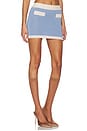 view 2 of 6 Knit Mini Skirt in Blue & White