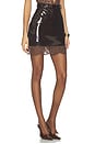 view 2 of 6 Mini Skirt With Lace in Brown