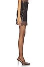 view 3 of 6 Mini Skirt With Lace in Brown