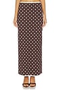view 1 of 6 Polka Dots Long Skirt in Brown Polka Dots