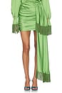 view 1 of 6 Fringe Drape Mini Skirt in Green