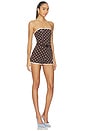 view 2 of 5 Polka Dots Bustier Mini Jumpsuit in Brown Polka Dots