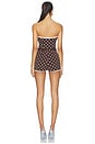 view 3 of 5 Polka Dots Bustier Mini Jumpsuit in Brown Polka Dots