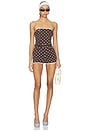 view 4 of 5 Polka Dots Bustier Mini Jumpsuit in Brown Polka Dots