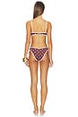 view 3 of 4 Bikini Printed Lycra in Brown Polka Dots
